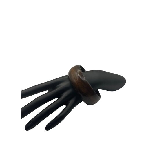 Round Wooden Bangle Bracelet 1.25 inch Width - Picture 4 of 5